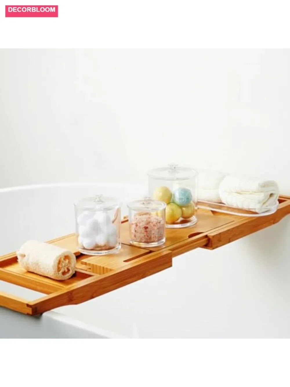 3 Pack Acrylic Apothecary Jars with Lids Bathroom Storage